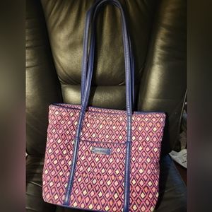Vera Bradley Pink & Navy Quilted Shoulder Bag Purse. Great condition!